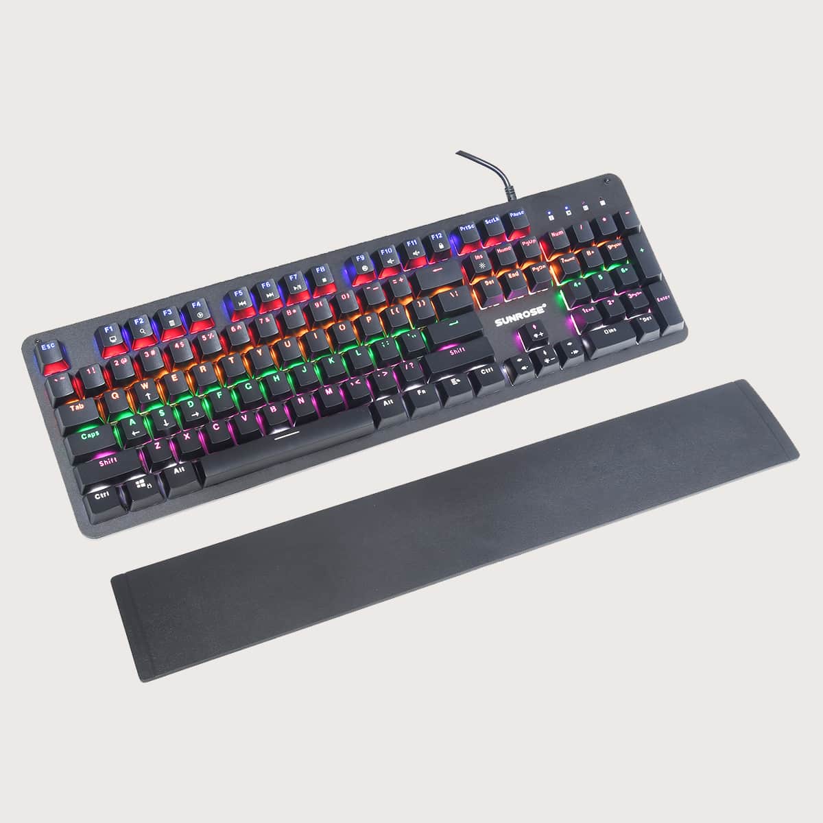 

1pc Luminous Keyboard With Magnetic Hand Rest, Black