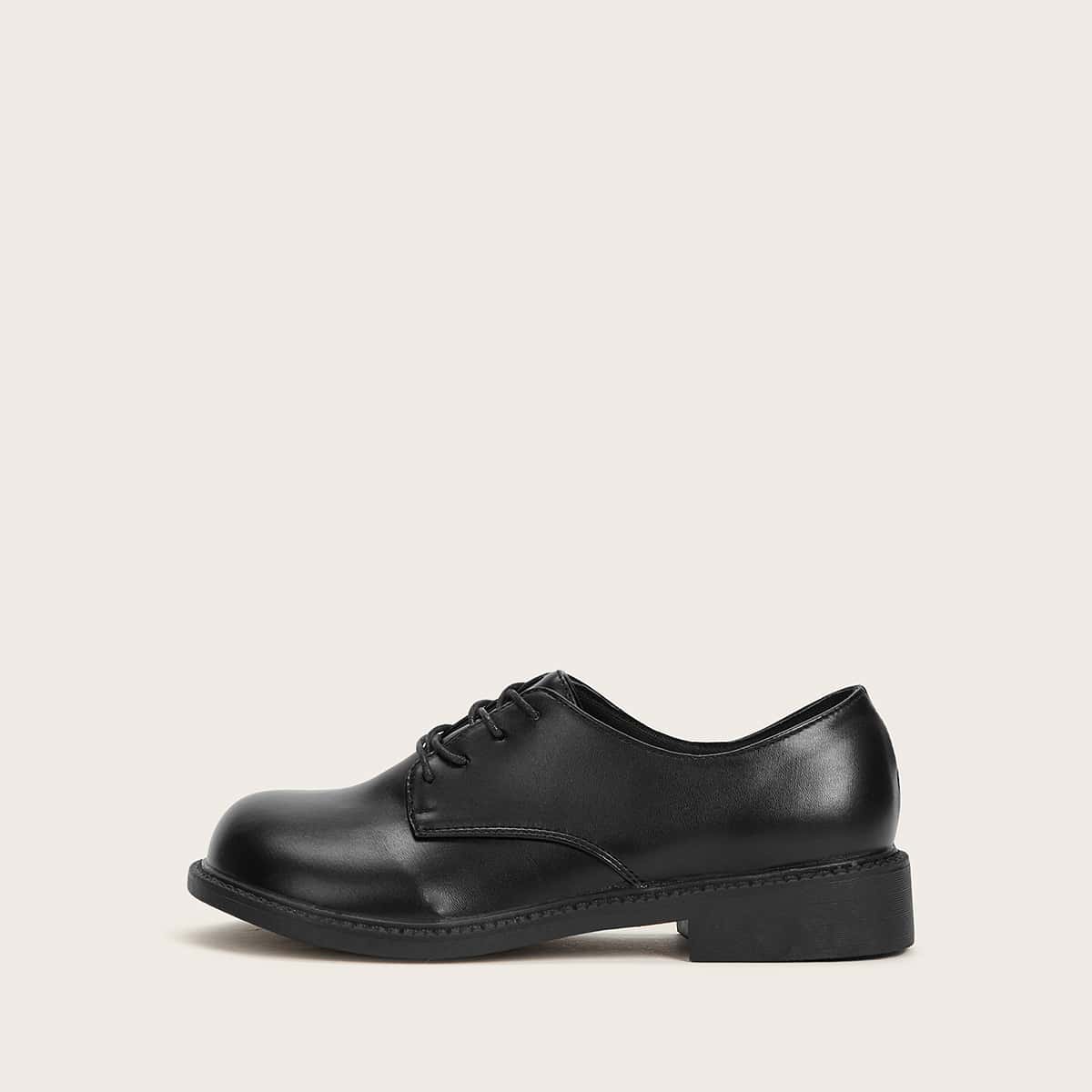

Lace-up Wide Fit Flats, Black