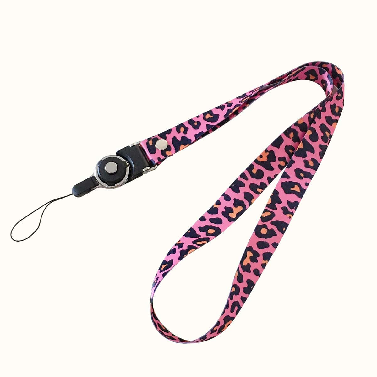 

1pc Leopard Lanyard, Pink