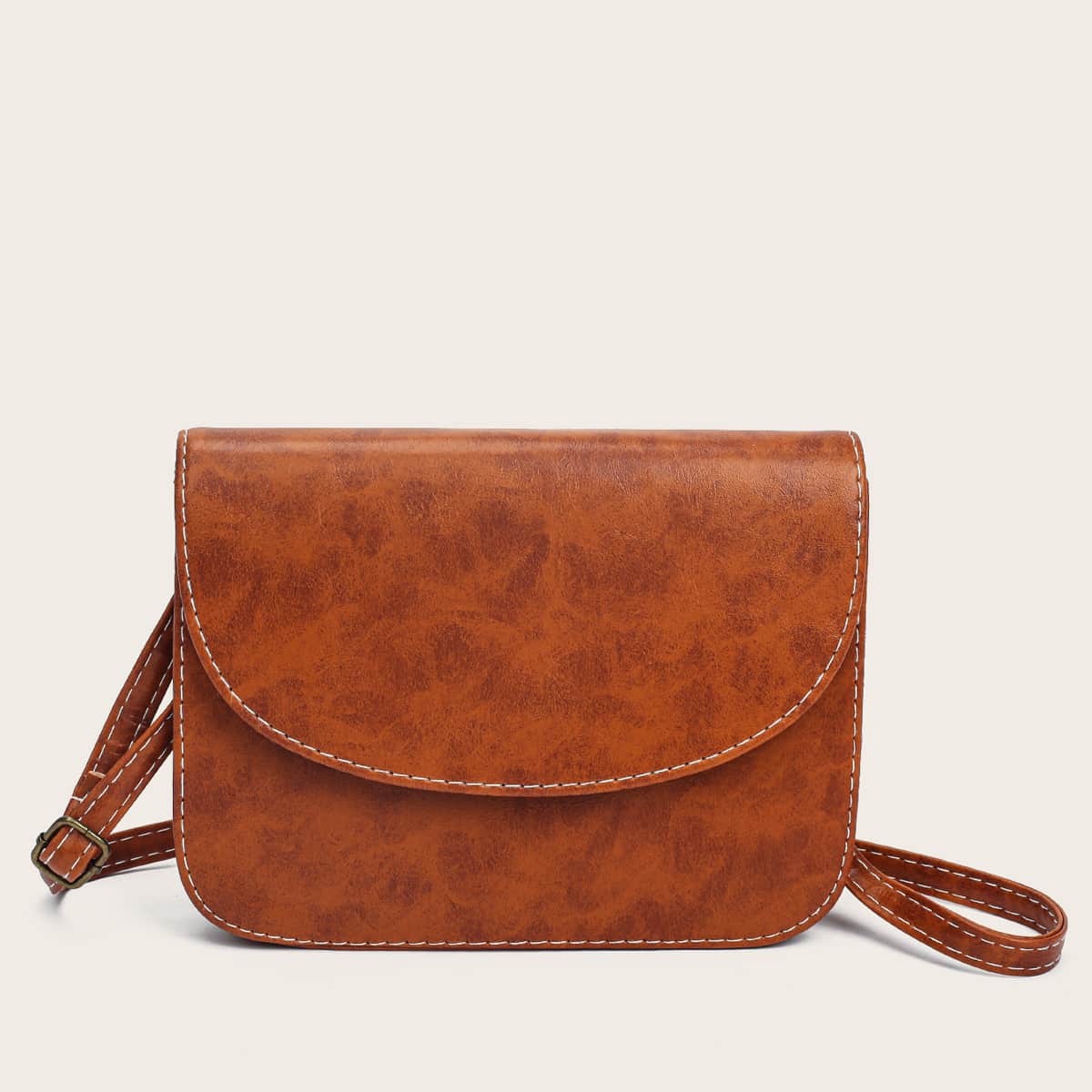 

Minimalist Flap Crossbody Bag, Brown