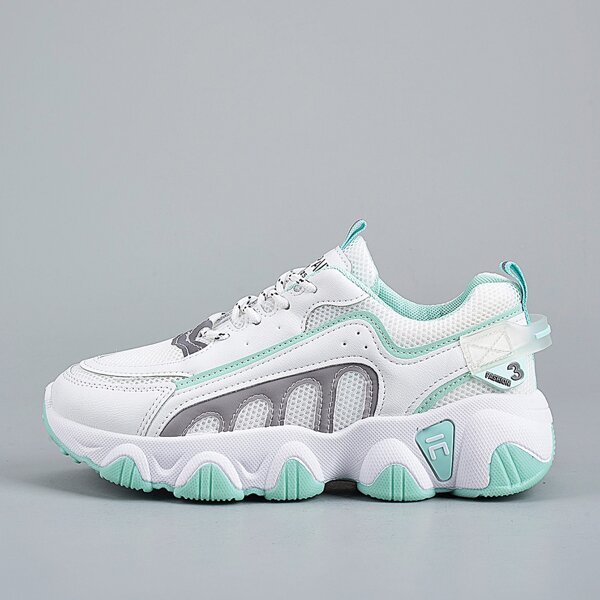 

Lace-up Front Wide Fit Chunky Sneakers, Green