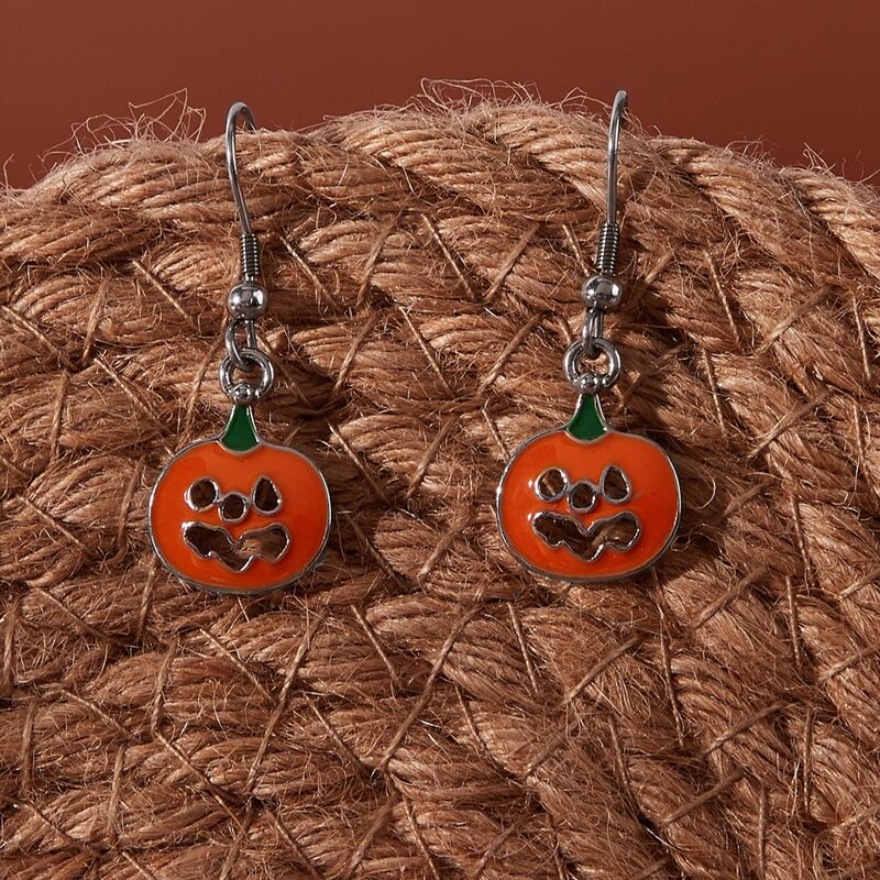 

Pumpkin Drop Earrings, Orange