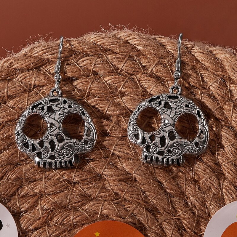

Skeleton Drop Earrings, Silver