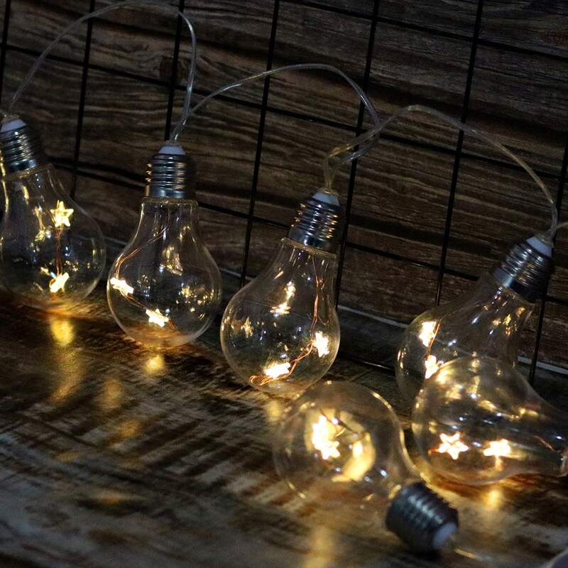 

1pc 2.4M Bulb Shaped String Light, Yellow