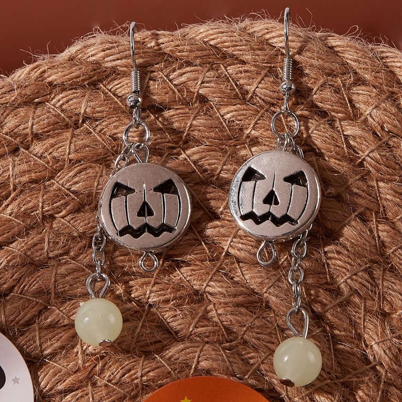 

Pumpkin Drop Earrings, Silver