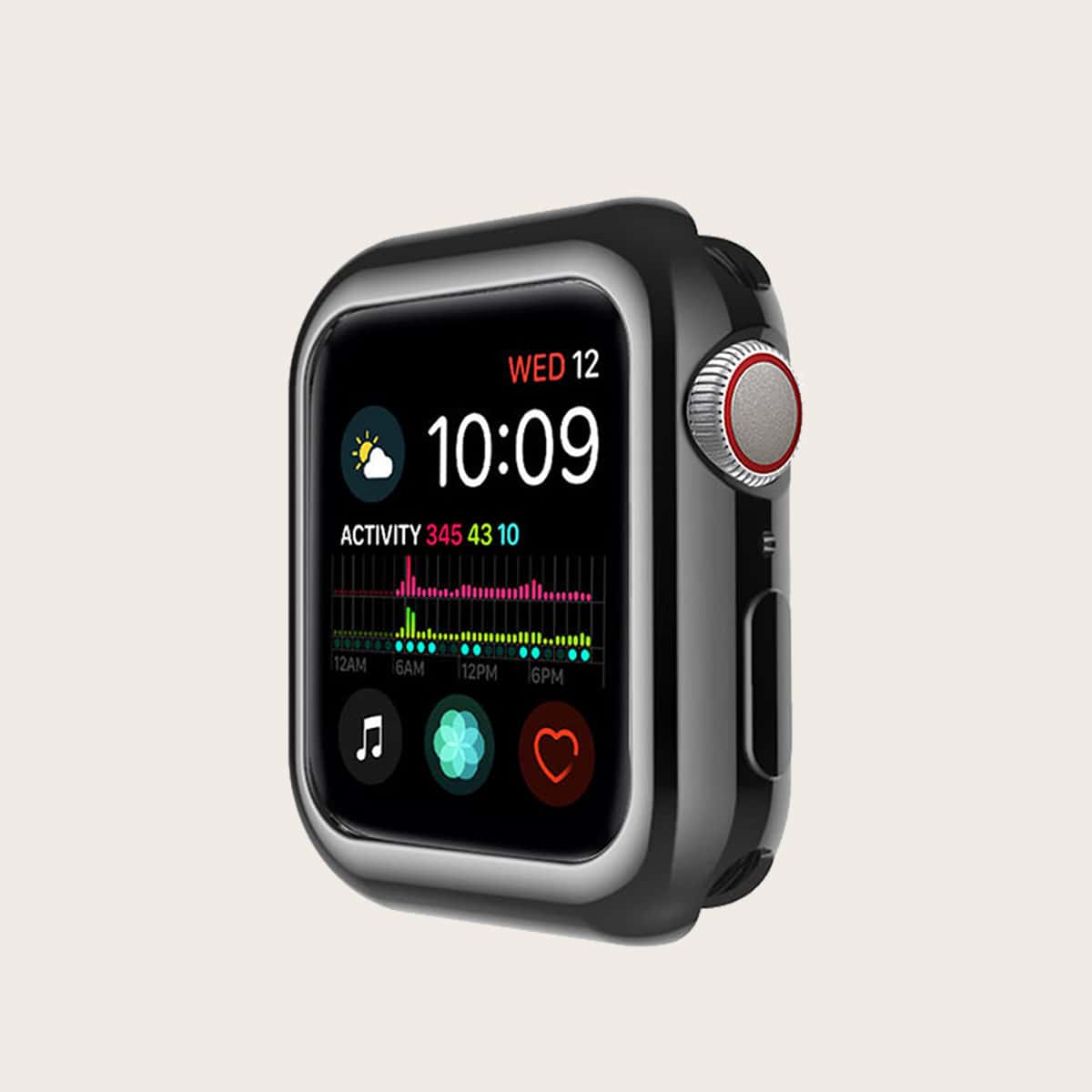 

1pc Solid iWatch Case, Black