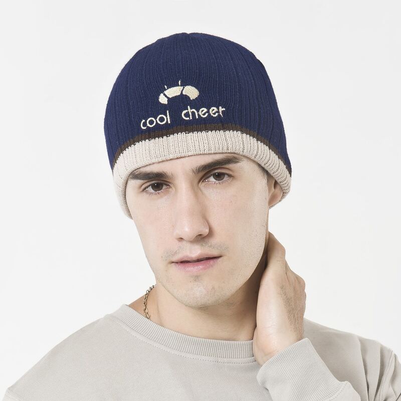 

Guys Letter Embroidered Beanie, Navy blue