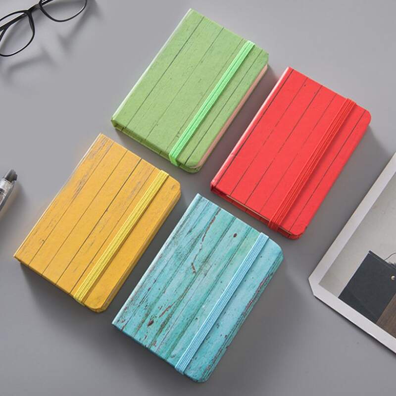 

1pc Random Wood Grain Cover Notebook, Multicolor