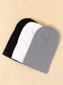 3入組中性實色y2k風滑雪帽,保暖透氣時尚多用途,適用於秋冬戶外日常活動 - 彩色 - 查看 2