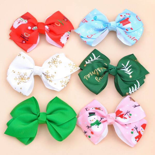 

6pcs Toddler Girls Bow Knot Decor Hair Clip, Multicolor