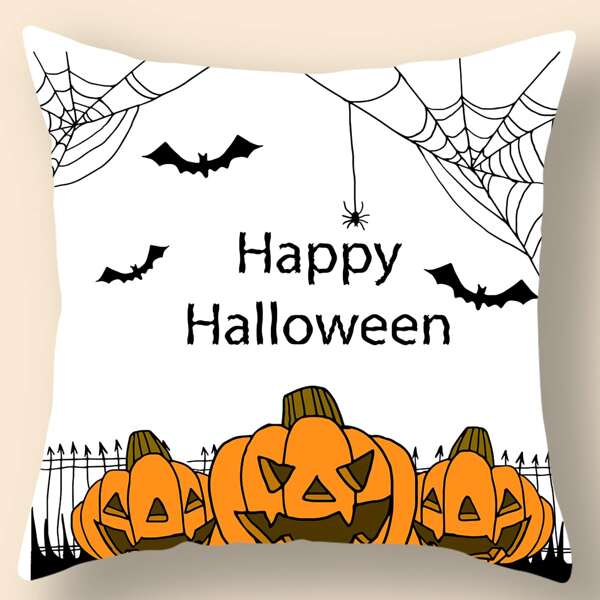 

Halloween Pattern Cushion Cover Without Filler, Multicolor