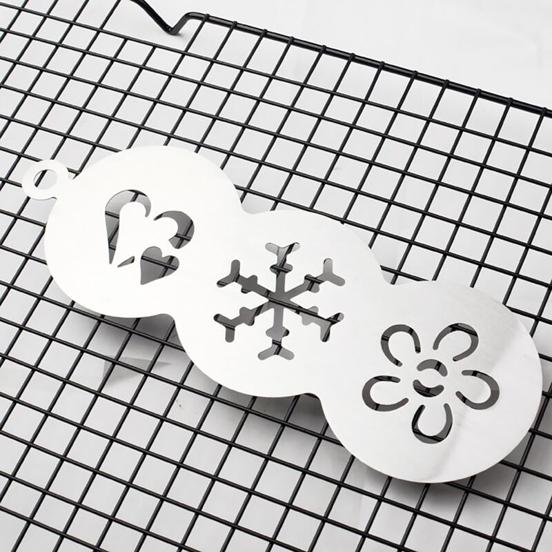 

1pc 3 In 1 Coffee Latte Mold, Silver