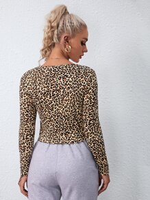 SHEIN Unity 紐扣豹紋上衣 - 彩色 - 查看 2