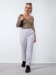 SHEIN Unity 紐扣豹紋上衣 - 彩色 - 查看 3