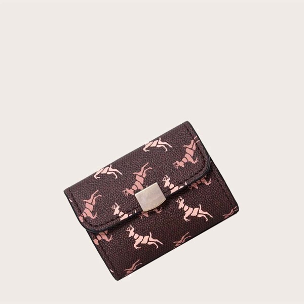 

Allover Deer Print Purse, Coffee brown