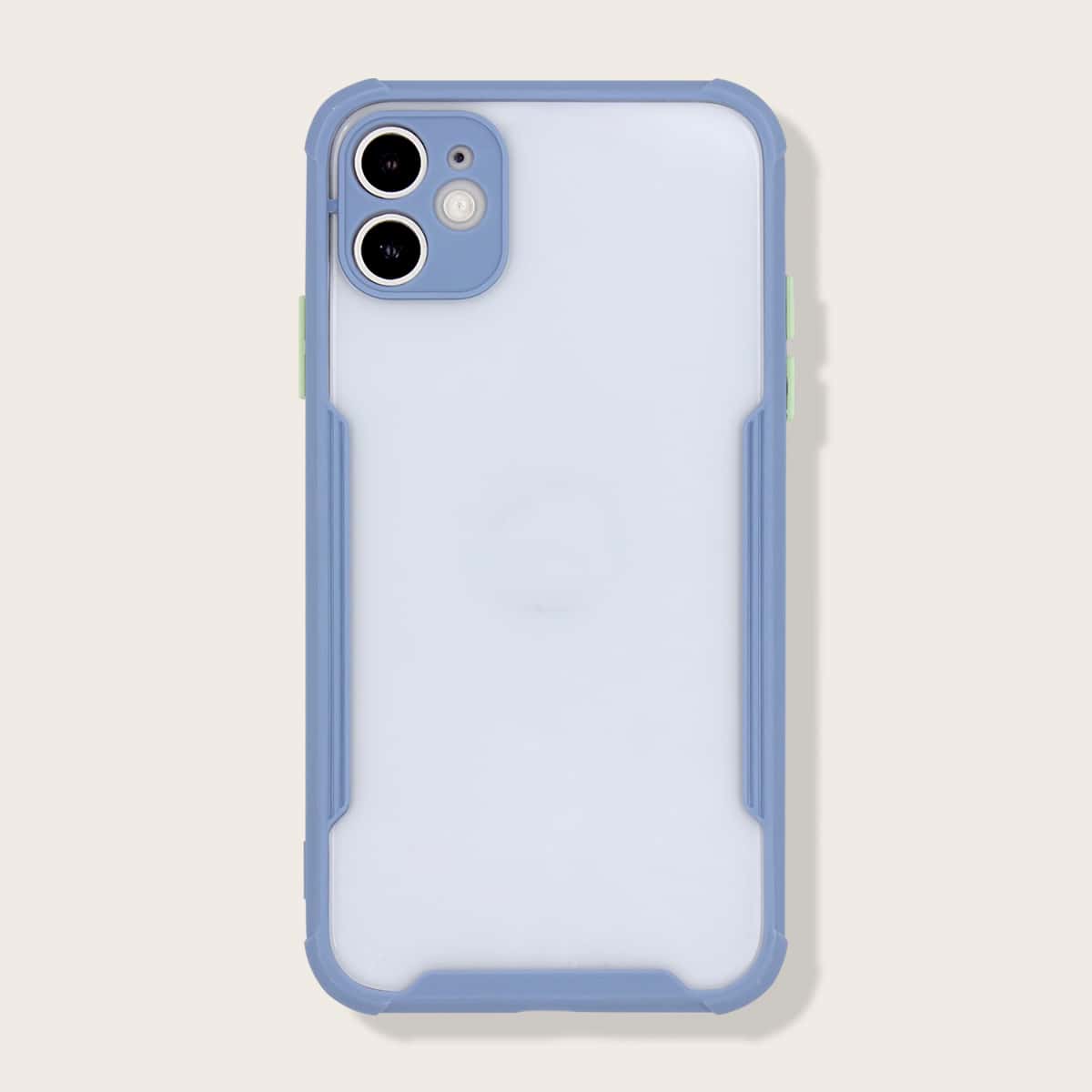 

1pc Contrast Frame iPhone Case, Blue