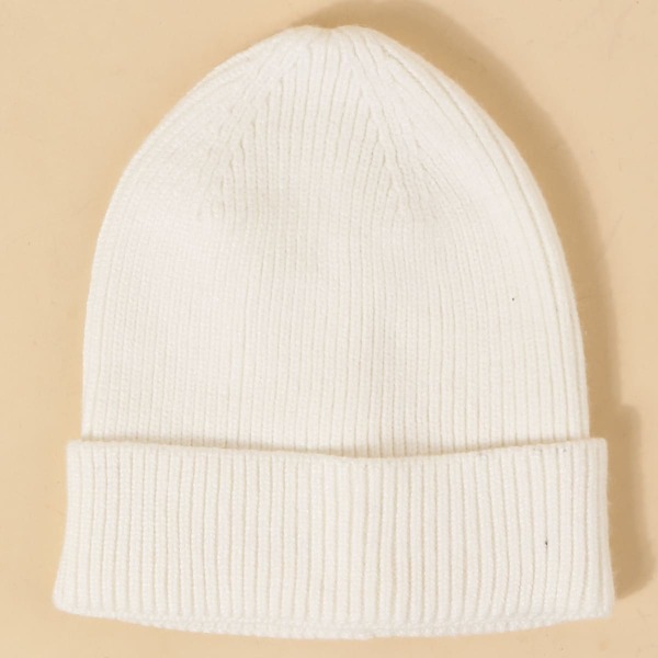 

Men Solid Knit Beanie, White