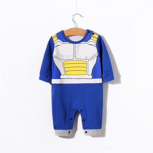 

Baby Boy Cartoon Graphic Jumpsuit, Royal blue