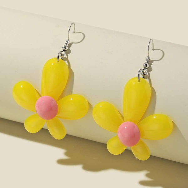 

Flower Drop Earrings, Yellow