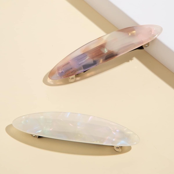 

2pcs Simple Hair Clip, Multicolor