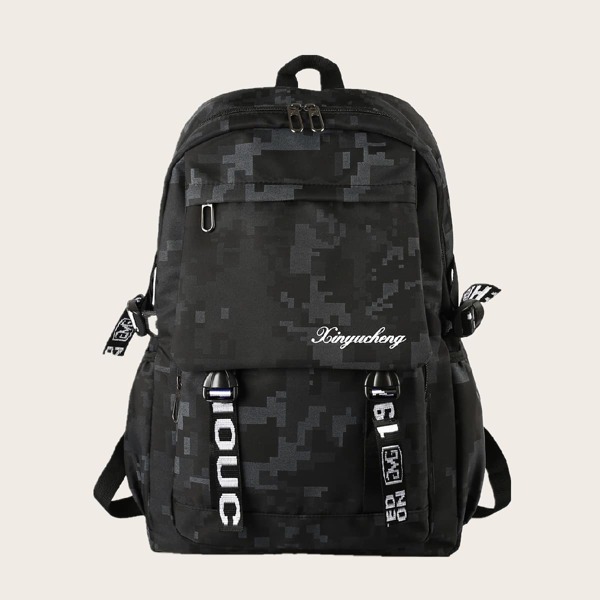 

Boys Mosaic Pattern Backpack, Black
