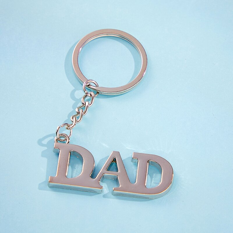 

Guys Letter Charm Keychain, Silver