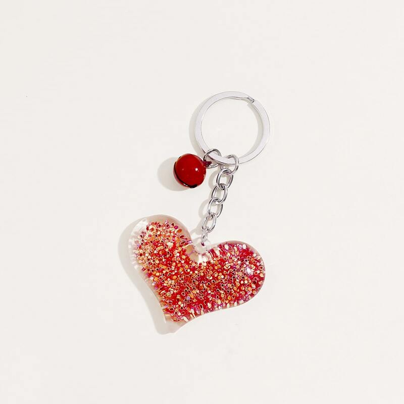 

Heart Charm Keychain, Red