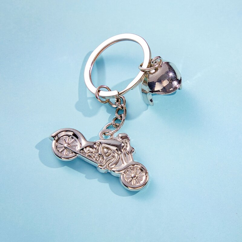 

Guys Motorbike Charm Keychain, Silver