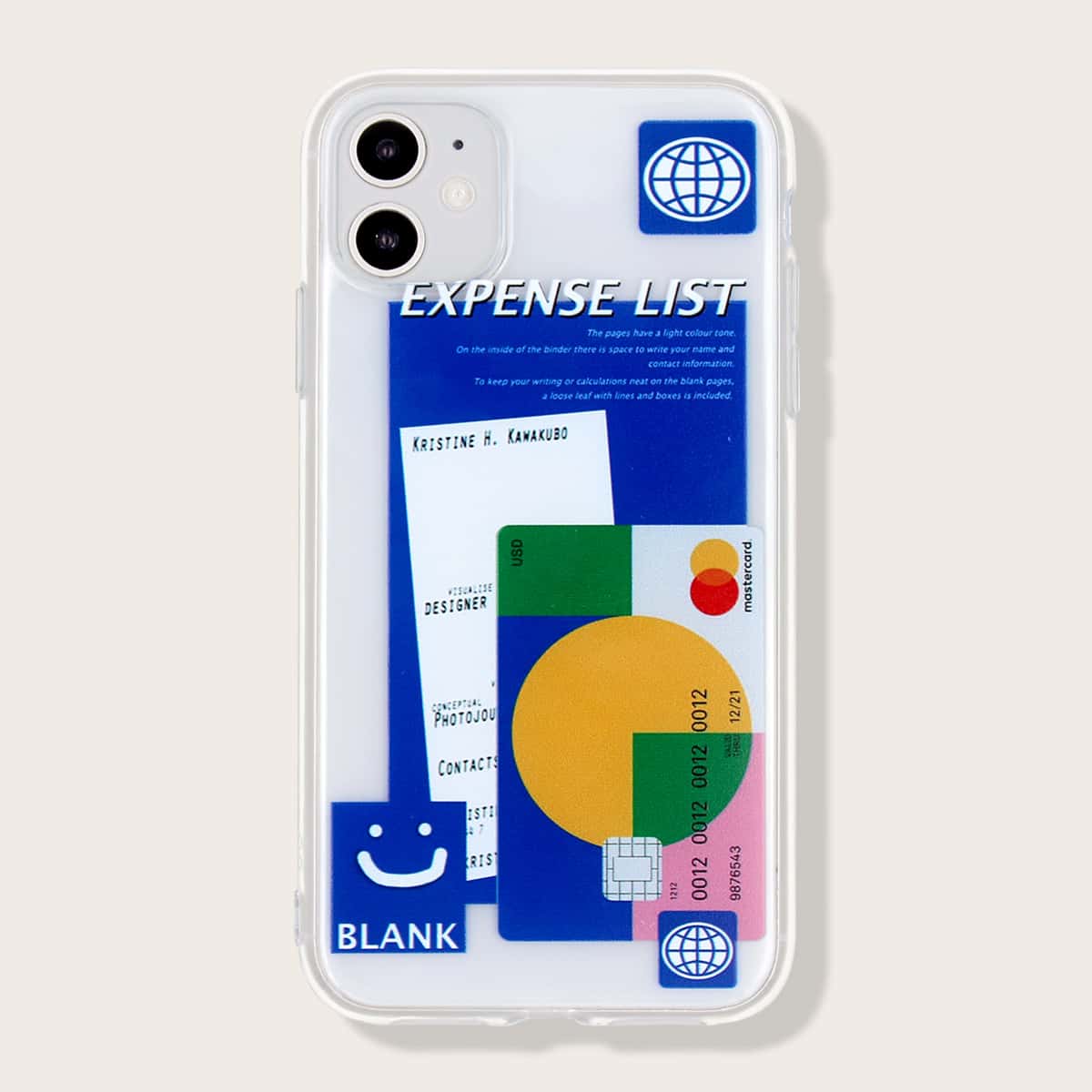 

1pc Letter Graphic iPhone Case, Multicolor