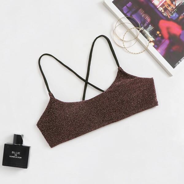 

Галстук на спине Одноцветный Сексуальный Бикини-топ, Ржавный розовый