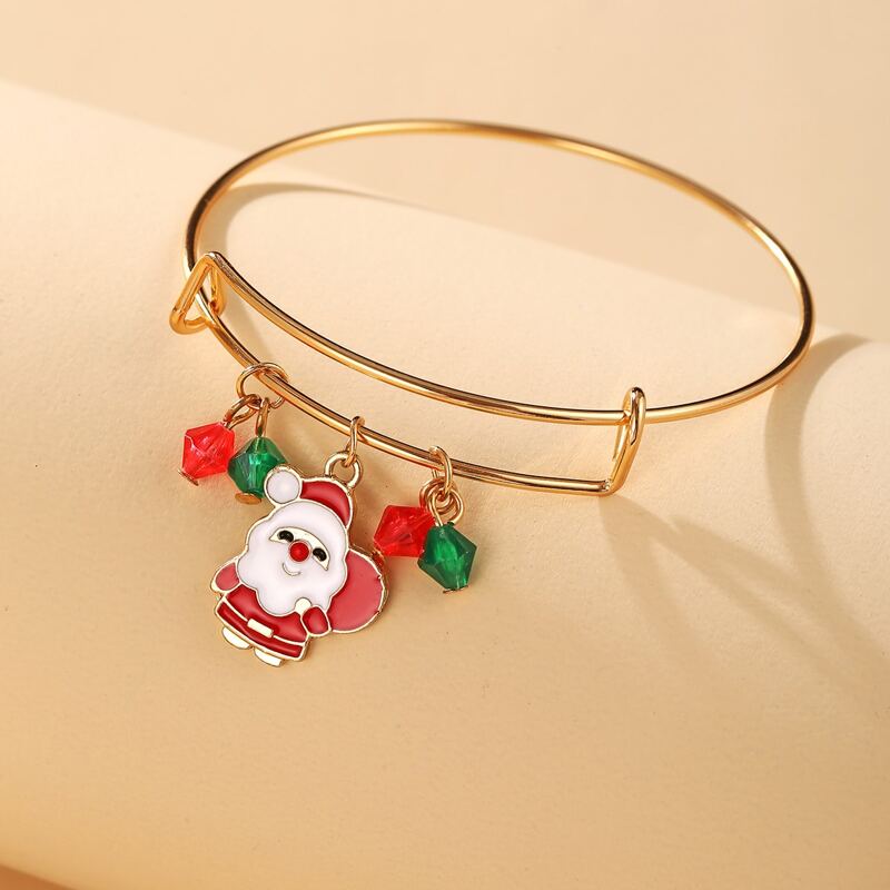 

Christmas Santa Claus Charm Bangle, Multicolor