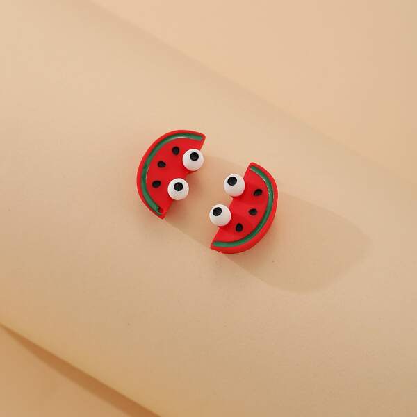

Watermelon Design Stud Earrings, Multicolor
