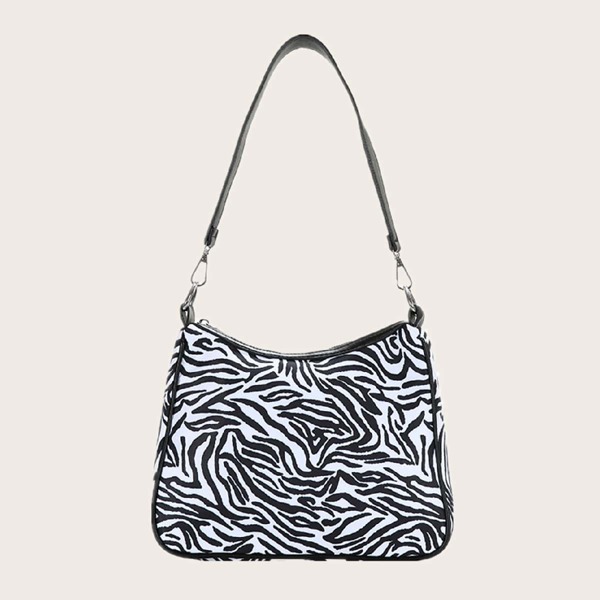 

Oxford Baguette Bag, Black and white