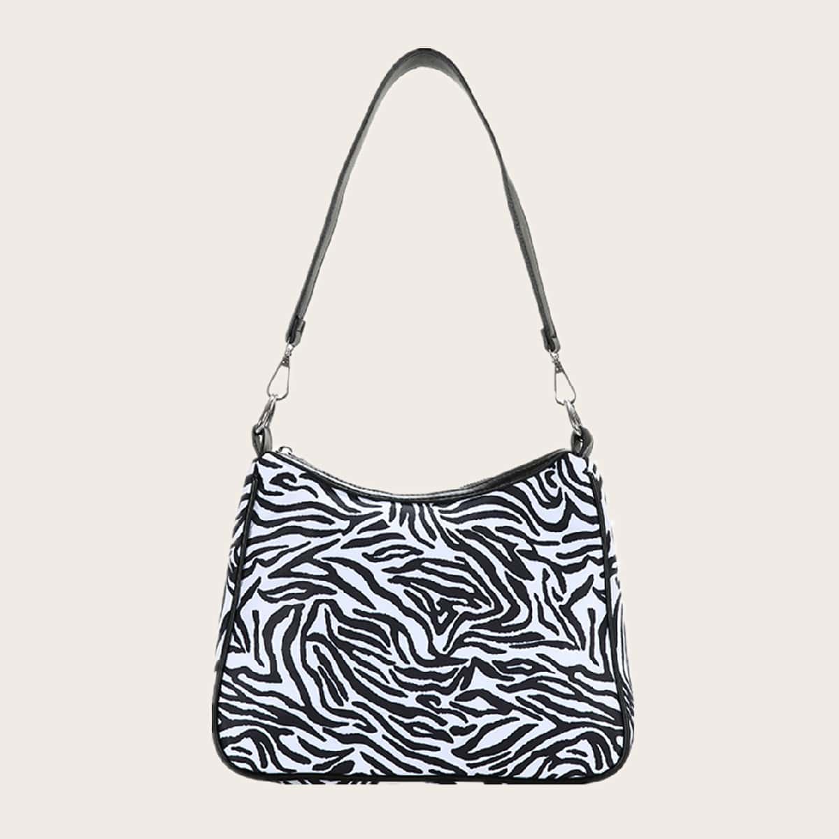 

Oxford Baguette Bag, Black and white