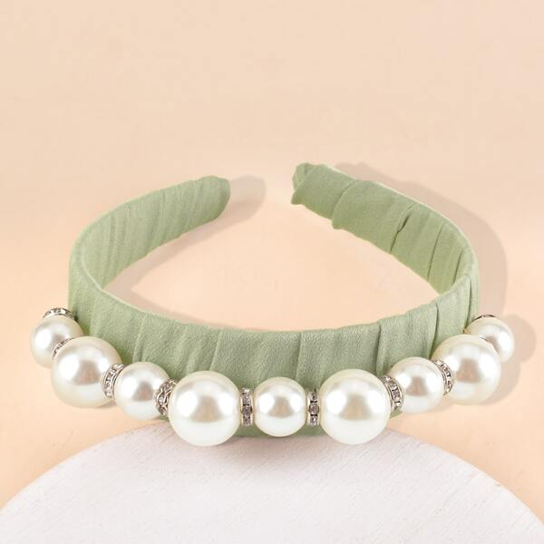 

Faux Pearl Decor Hair Hoop, Green