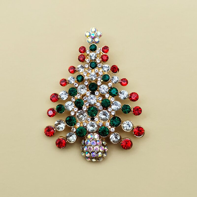 

Christmas Tree Design Brooch, Gold