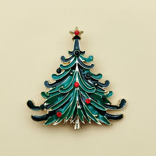 

Christmas Tree Design Brooch, Green