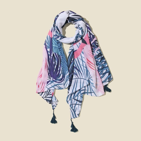 

Flamingo Pattern Scarf, Multicolor