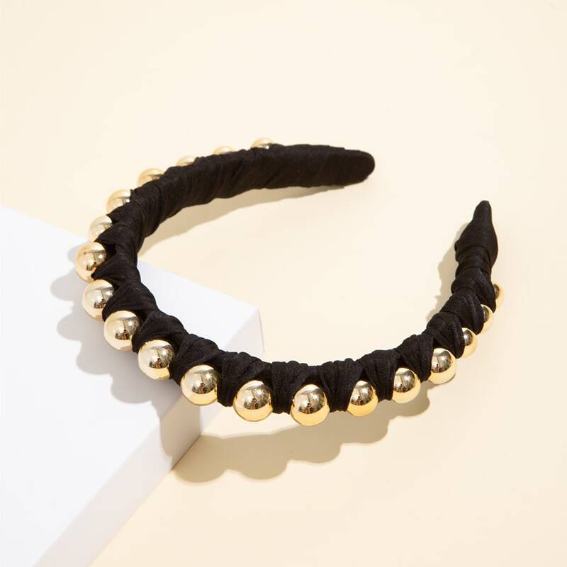 

Faux Pearl Decor Hair Hoop, Black