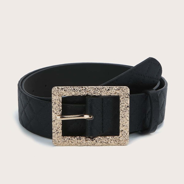 

Textured Metal Buckle Belt, Black