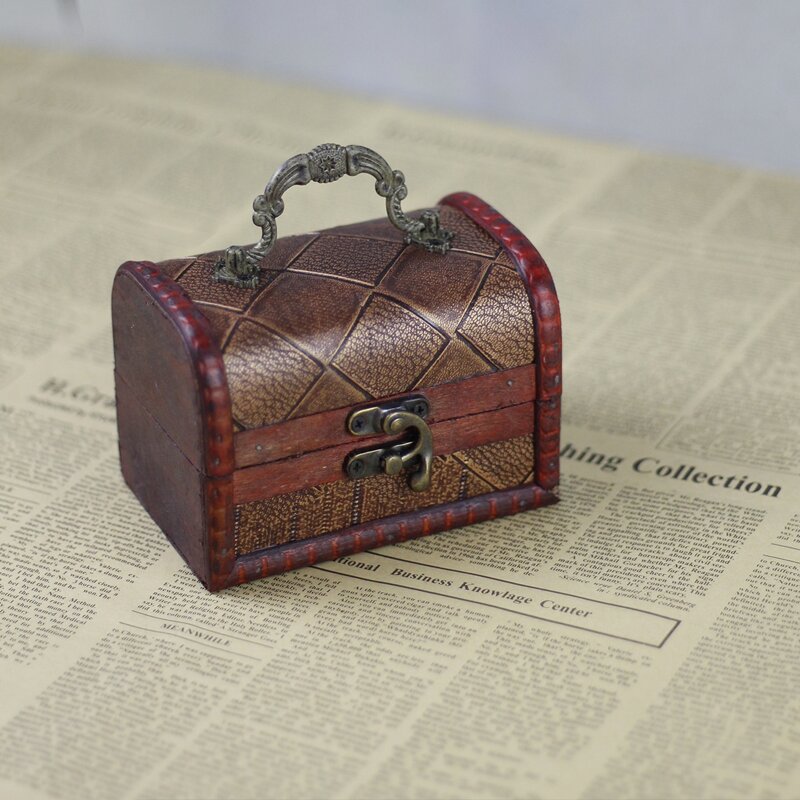 

1pc Vintage Wooden Box Design Decoration, Burgundy