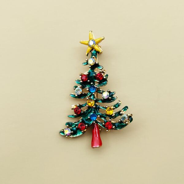 

Christmas Tree Design Brooch, Green