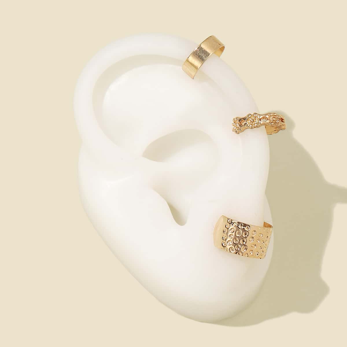 

3pcs Metal Ear Cuff, Gold