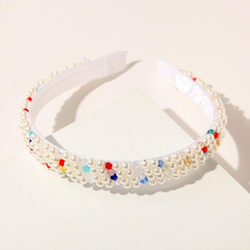 

Faux Pearl Decor Hair Hoop, Multicolor