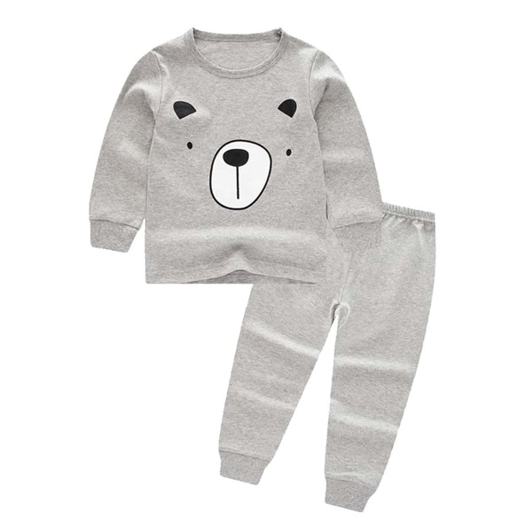 

Boys Cartoon Print Pajama Set, Light grey