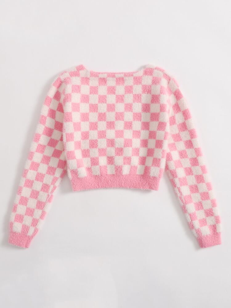 SHEIN Gilet à vichy avec boutons - Multicolore - Voir 2