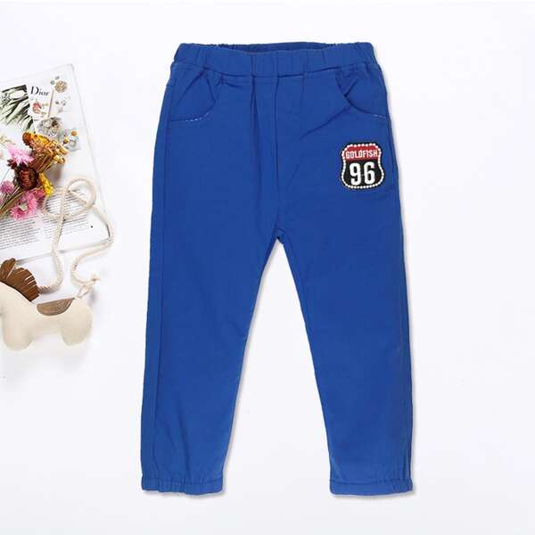 

Toddler Boy Badge Patched Sweatpants, Royal blue