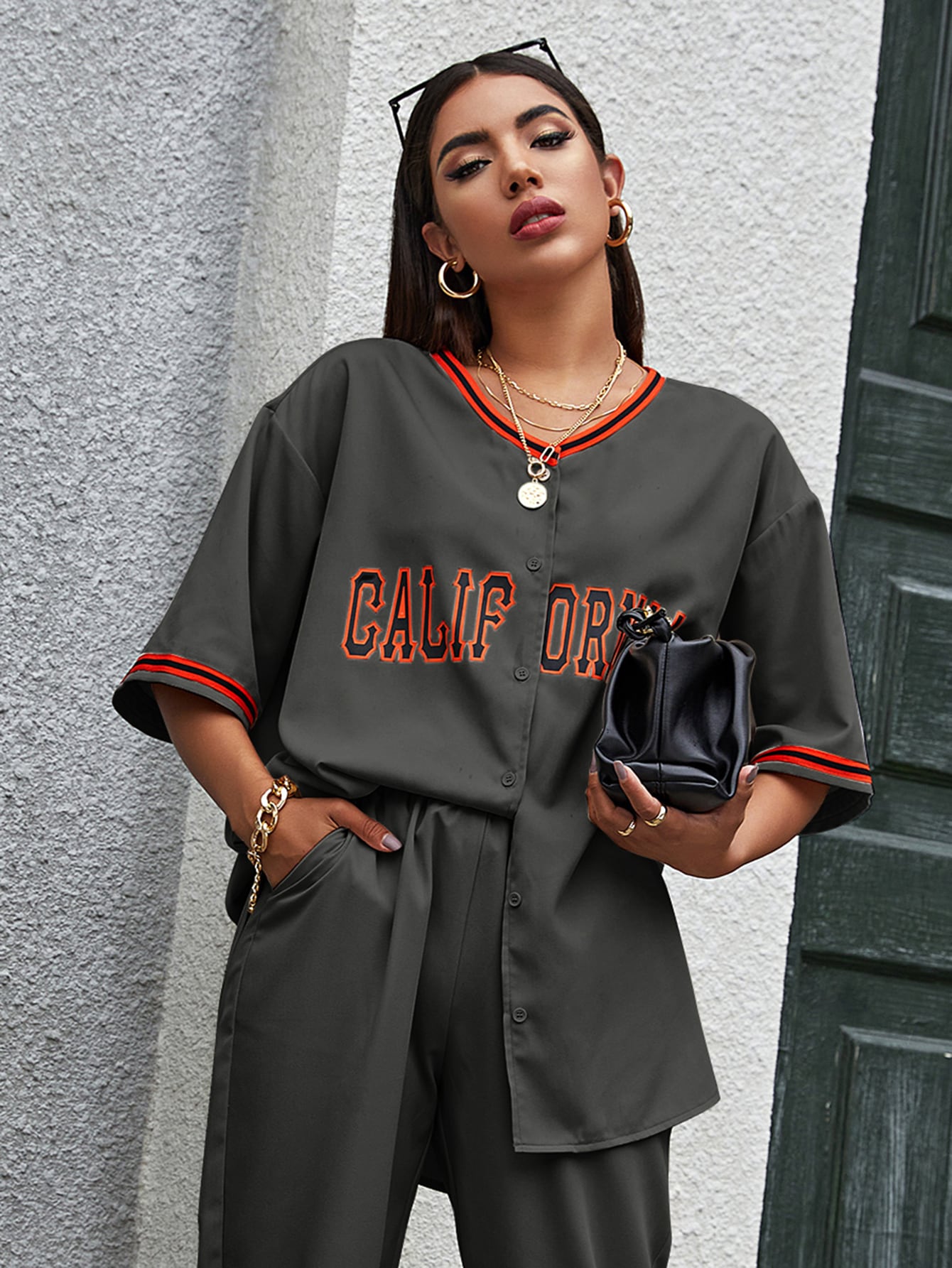 Baseball shirt shein Clearance