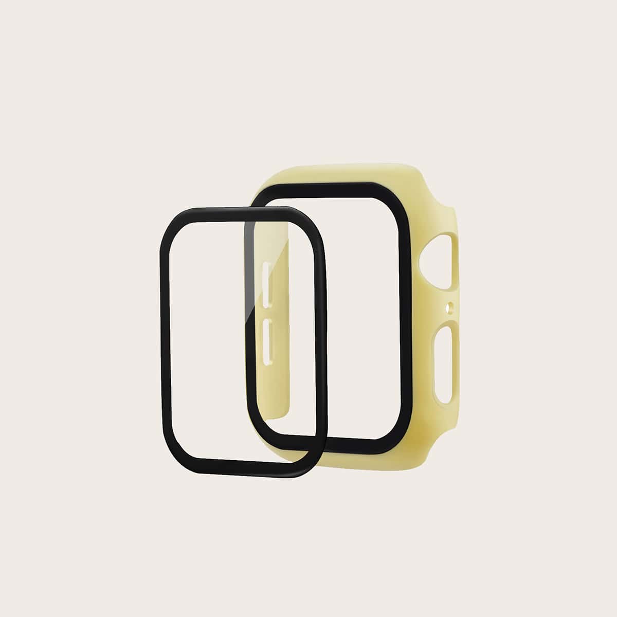 

1pc Minimalist iWatch Case & 1pc Protection Film, Yellow