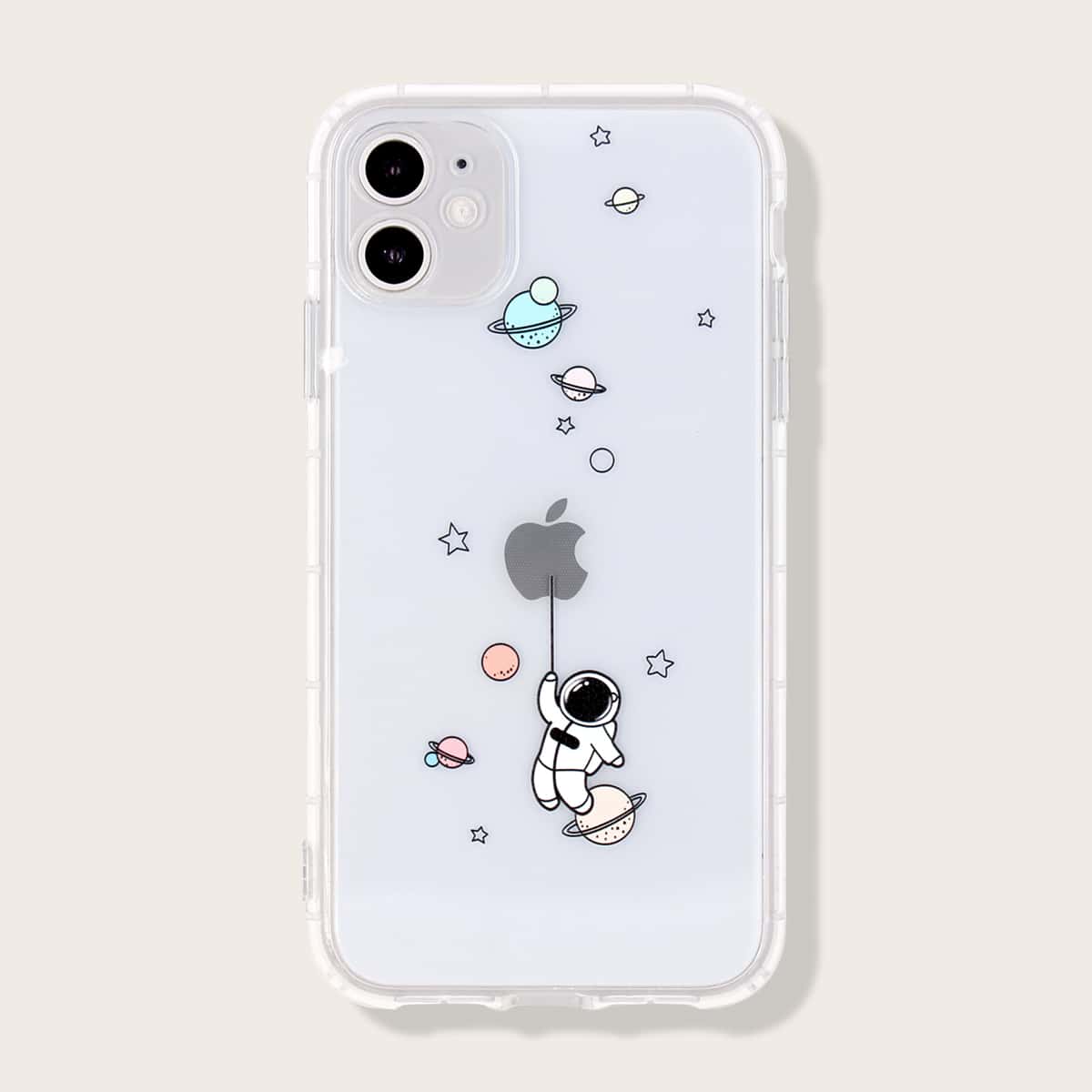 

1pc Cartoon Graphic iPhone Case, Clear
